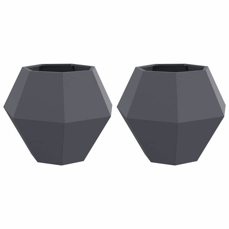 Vidaxl jardinière 2 pcs anthracite 75 x 75 x 60 cm acier