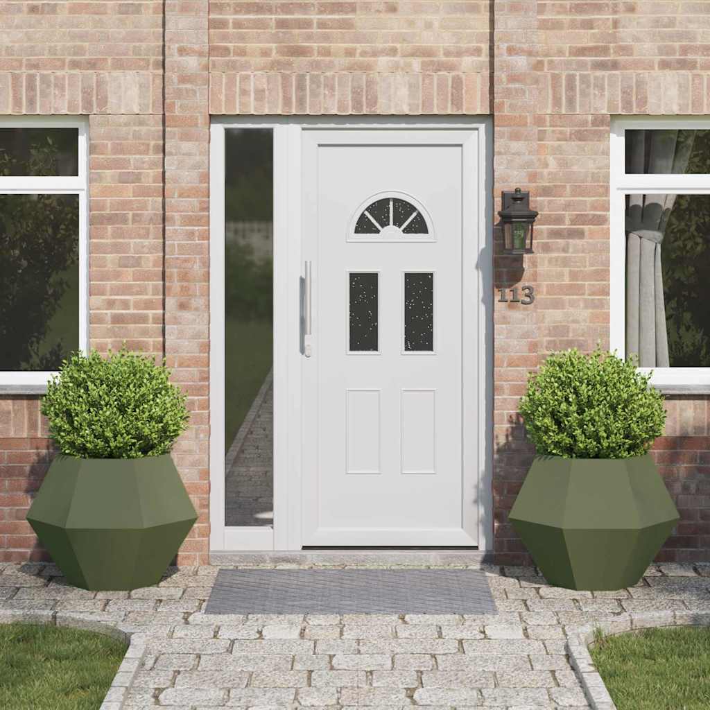 Vidaxx jardinière 2 pcs vert olive 75 x 75 x 60 cm acier