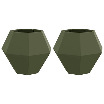 Vidaxx jardinière 2 pcs vert olive 75 x 75 x 60 cm acier