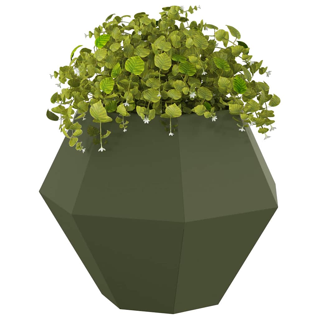 Vidaxx jardinière 2 pcs vert olive 75 x 75 x 60 cm acier