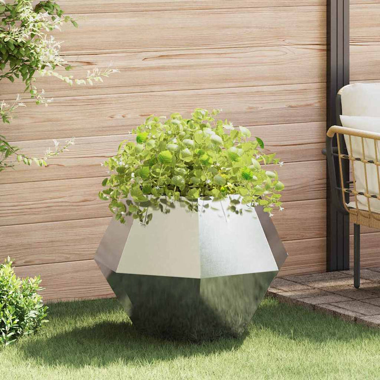 Vidaxx jardinière argent 75 x 75 x 60 cm acier inoxydable