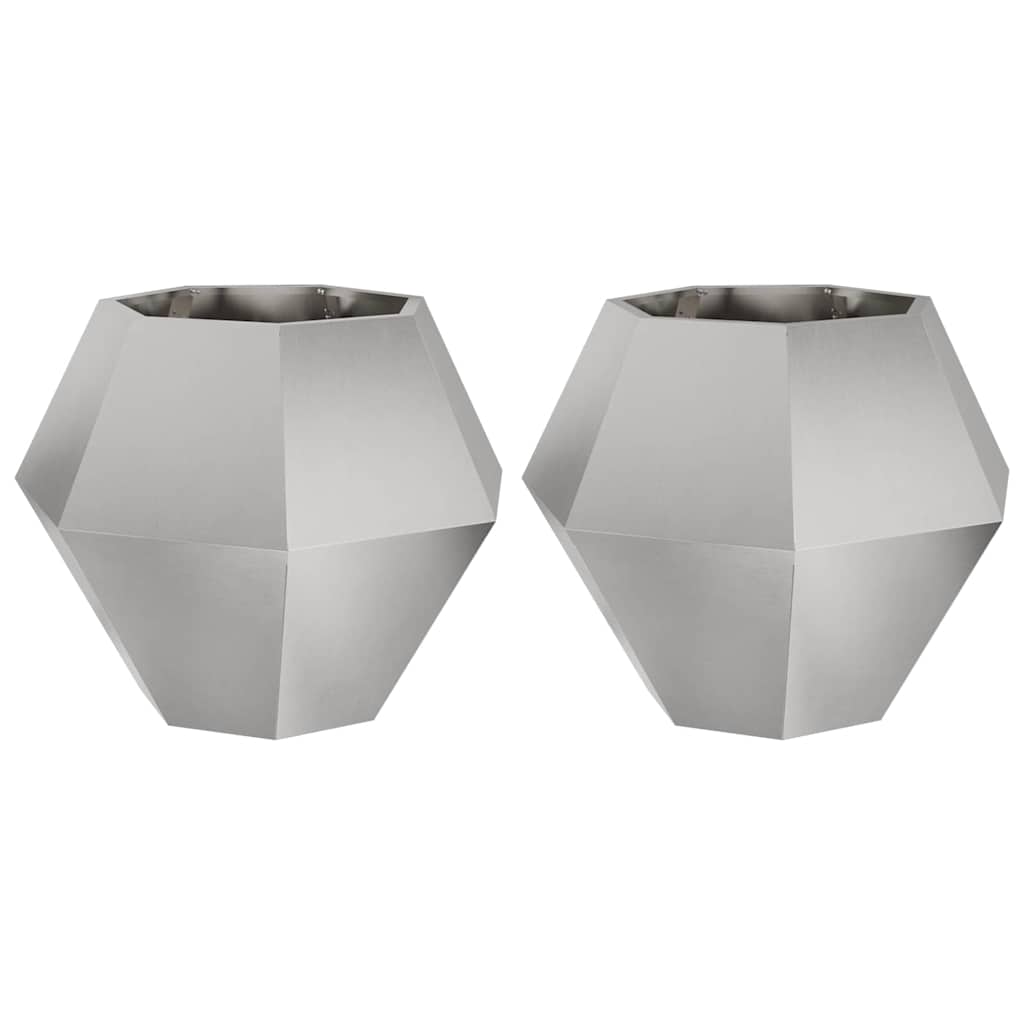 Vidaxx jardinière 2 pcs argent 75 x 75 x 60 cm acier inoxydable