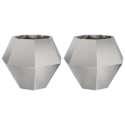 Vidaxx jardinière 2 pcs argent 75 x 75 x 60 cm acier inoxydable