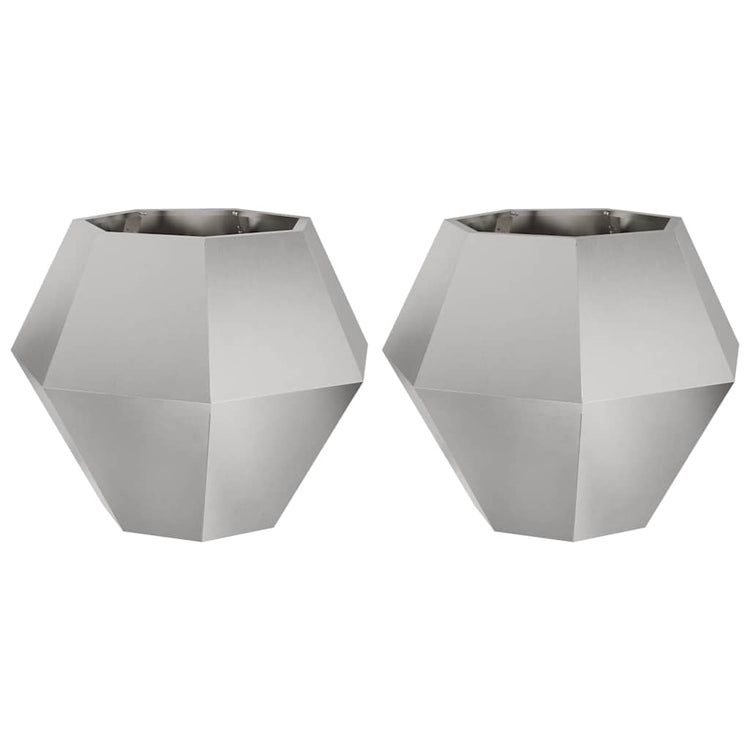 Vidaxx jardinière 2 pcs argent 75 x 75 x 60 cm acier inoxydable