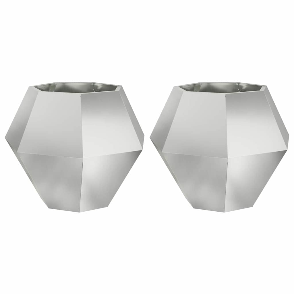 Vidaxx jardinière 2 pcs argent 75 x 75 x 60 cm acier galvanisé