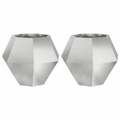 Vidaxx jardinière 2 pcs argent 75 x 75 x 60 cm acier galvanisé