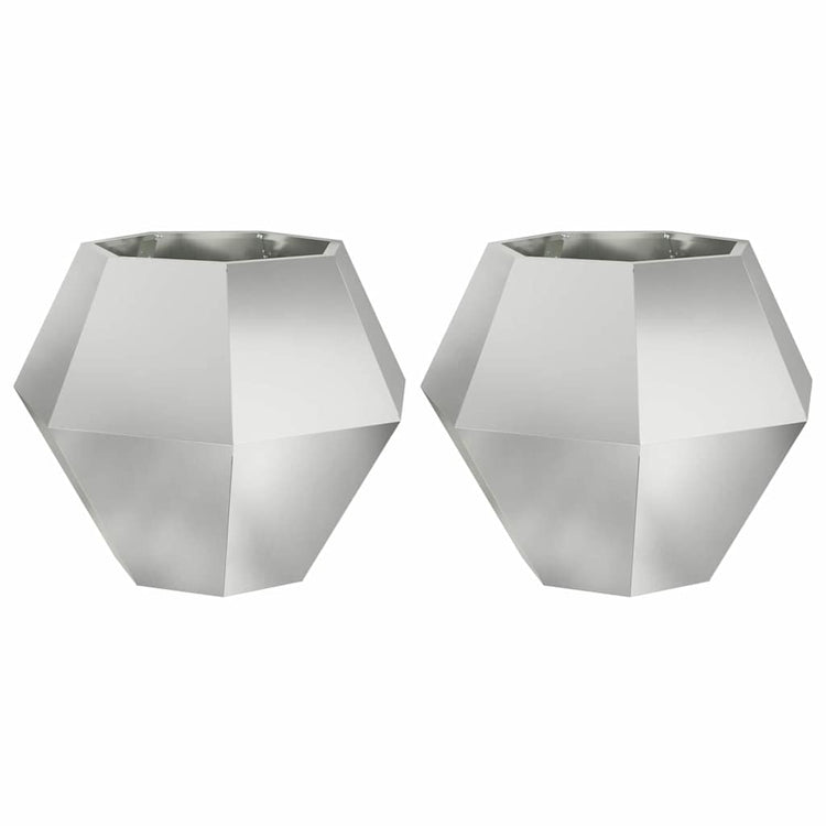 Vidaxx jardinière 2 pcs argent 75 x 75 x 60 cm acier galvanisé