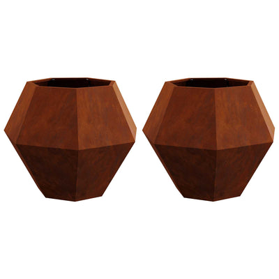 Vidaxl jardinière 2 pcs rouillé 75 x 75 x 60 cm acier corten