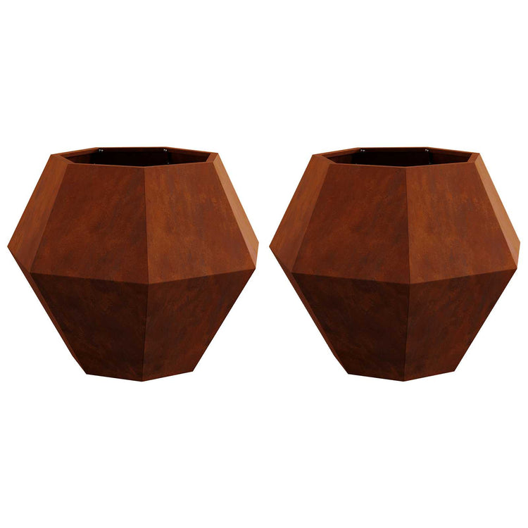 Vidaxl jardinière 2 pcs rouillé 75 x 75 x 60 cm acier corten
