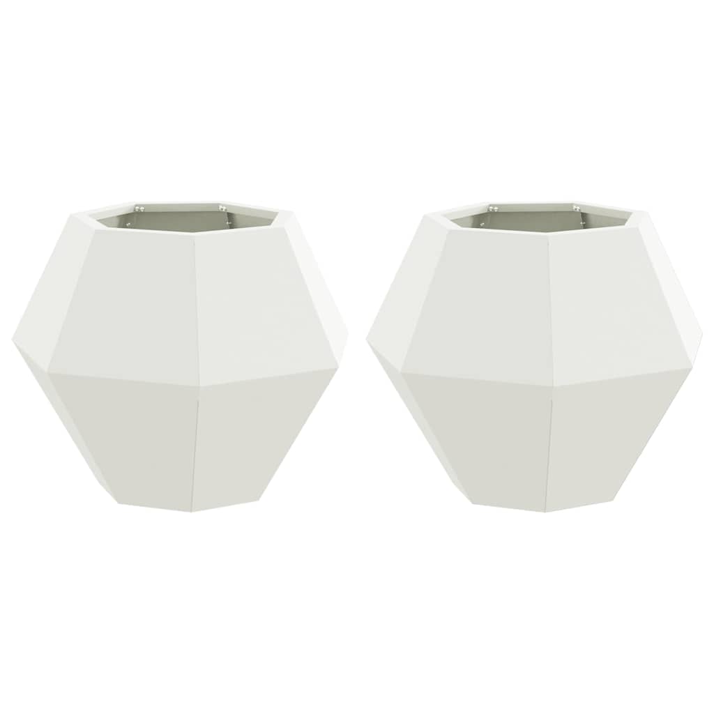 Vidaxx jardinière 2 pcs blanc 50 x 50 x 40 cm acier