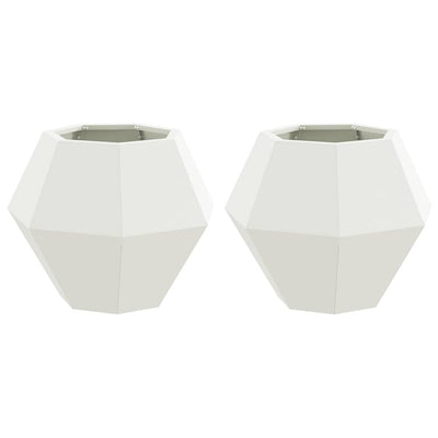Vidaxx jardinière 2 pcs blanc 50 x 50 x 40 cm acier