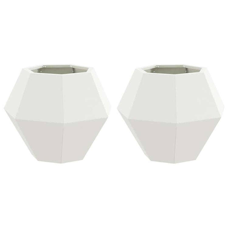 Vidaxx jardinière 2 pcs blanc 50 x 50 x 40 cm acier