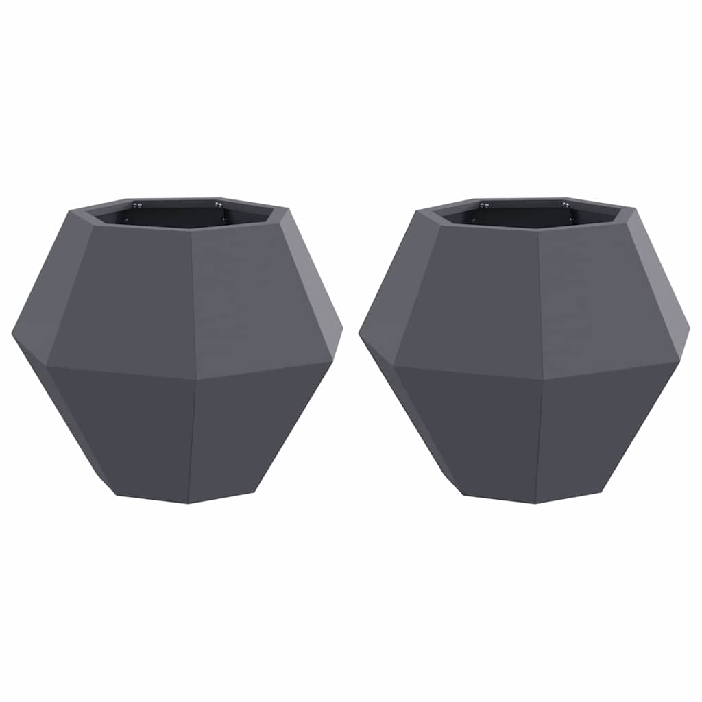 Vidaxl jardinière 2 pcs anthracite 50 x 50 x 40 cm acier