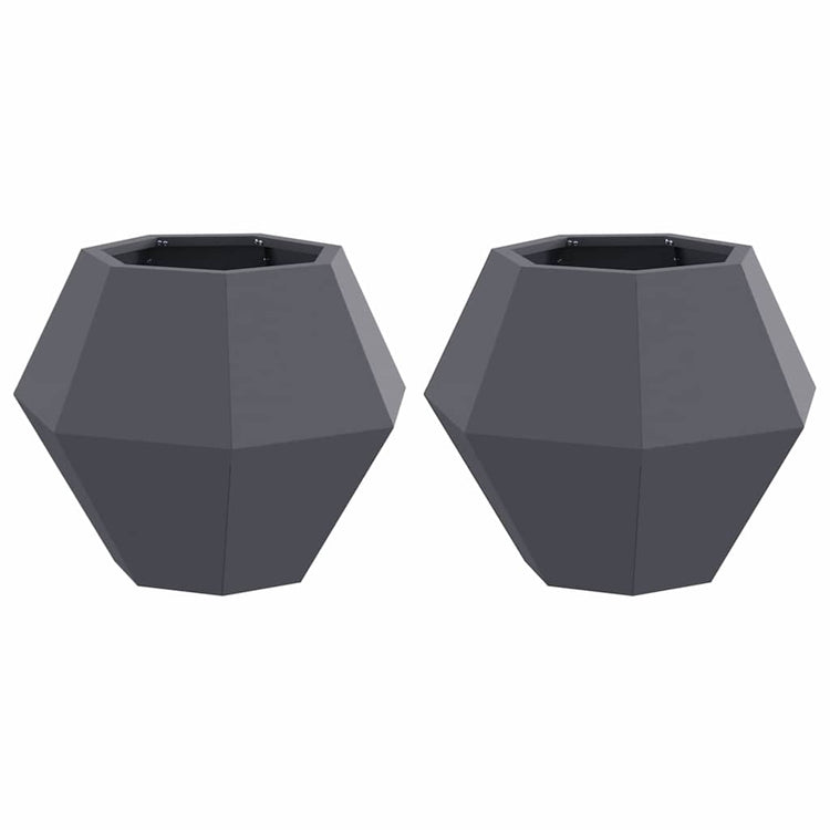 Vidaxl jardinière 2 pcs anthracite 50 x 50 x 40 cm acier