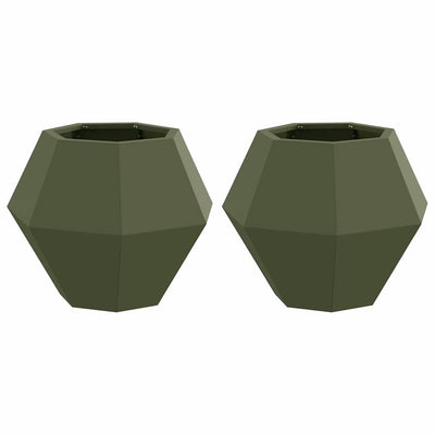 Vidaxx jardinière 2 pcs vert olive 50 x 50 x 40 cm acier