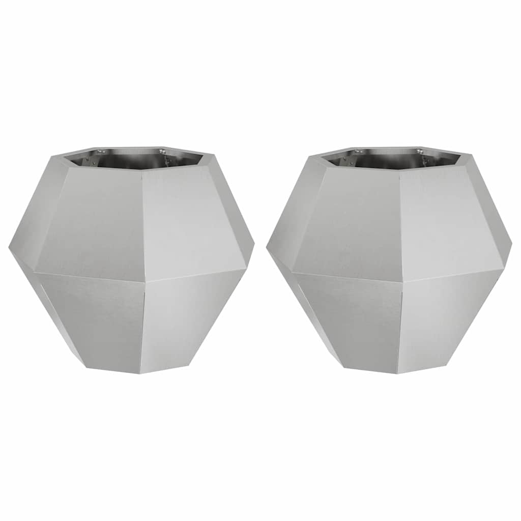 Vidaxx jardinière 2 pcs argent 50 x 50 x 40 cm acier inoxydable
