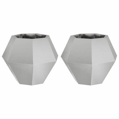 Vidaxx jardinière 2 pcs argent 50 x 50 x 40 cm acier inoxydable