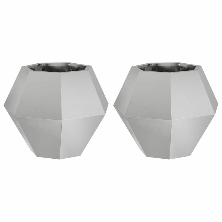Vidaxx jardinière 2 pcs argent 50 x 50 x 40 cm acier inoxydable