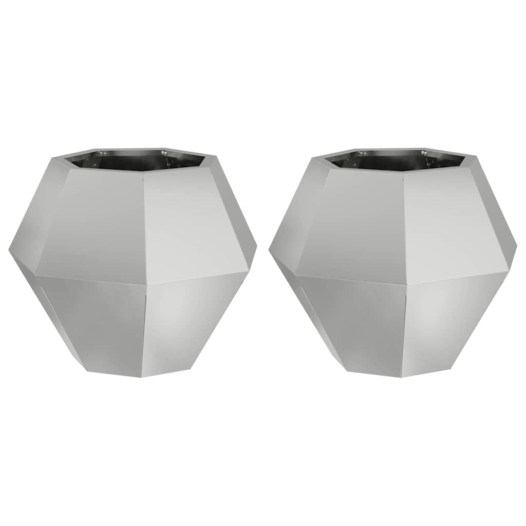 Vidaxx jardinière 2 pcs argent 50 x 50 x 40 cm en acier galvanisé