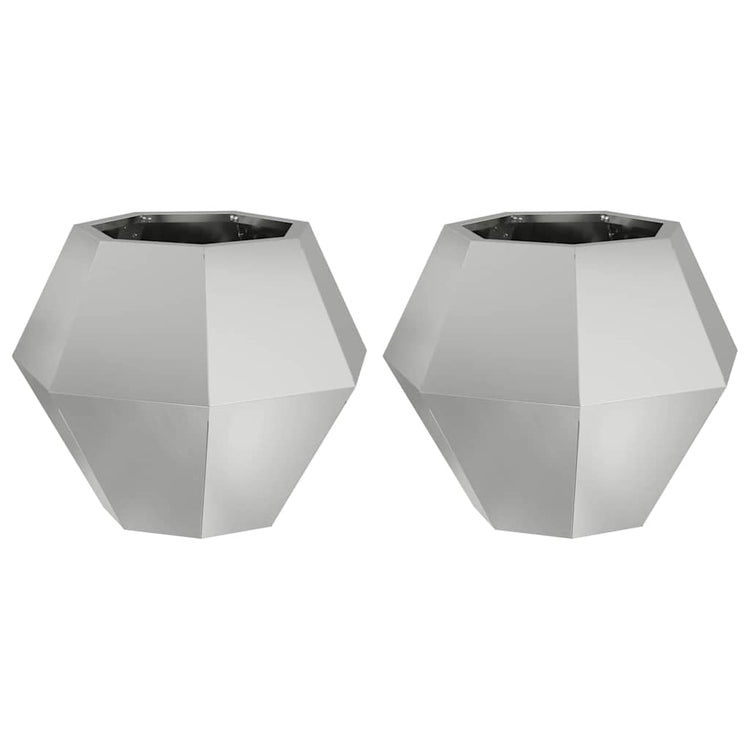 Vidaxx jardinière 2 pcs argent 50 x 50 x 40 cm en acier galvanisé