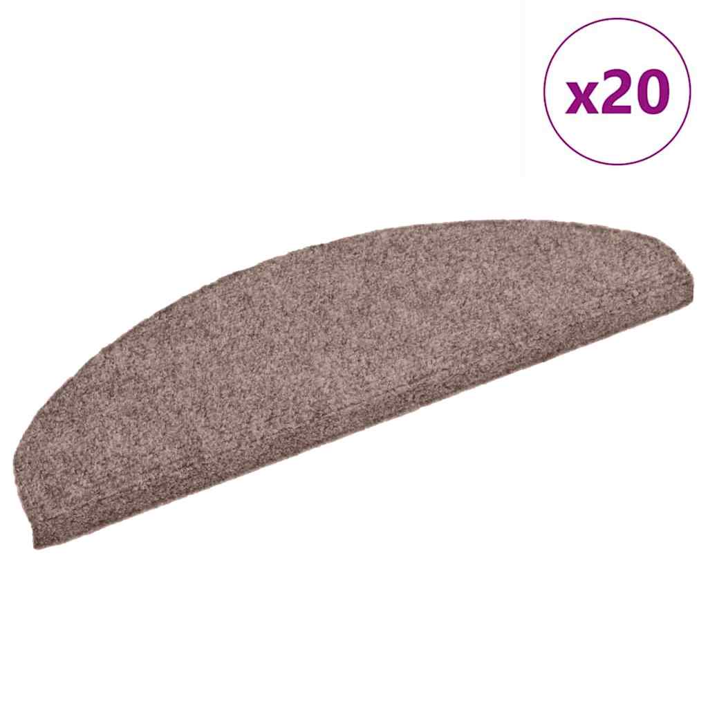 Vidaxx tapis d'escalier auto-adhésifs 20 pièces 65x21x4 cm marron clair semi-circulaire grand