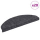 Vidaxx tapis d'escalier autocollants 20 pièces 65x21x4 cm gris foncé semi-circulaire grand