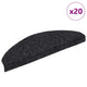 Vidaxx tapis d'escalier auto-adhésifs 20 pièces 65x21x4 cm noir semi-circulaire grand
