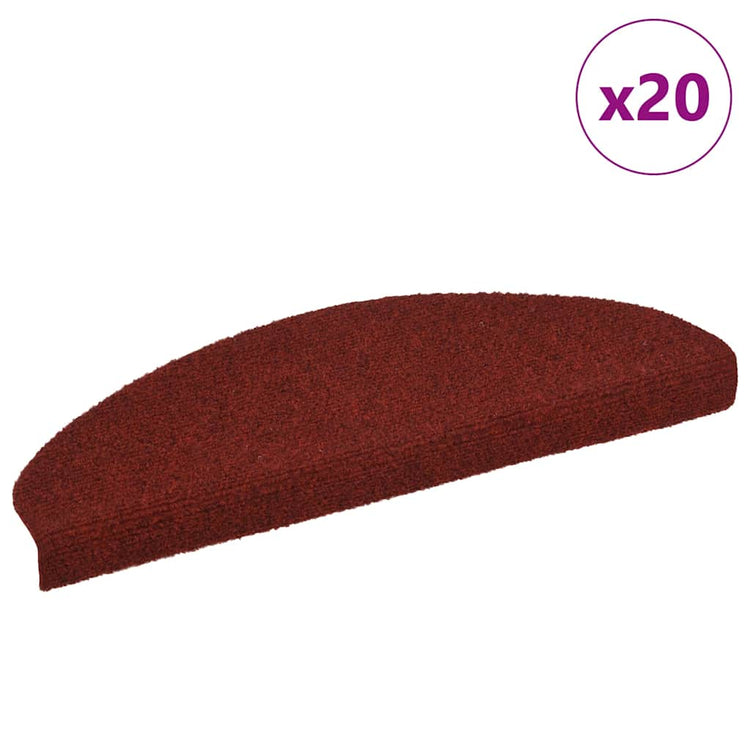 VidaXL tapis d'escalier auto-adhésifs 20 pièces 65x21x4 cm rouge bordeaux semi-circulaire grand