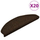 Vidaxx tapis d'escalier auto-adhésifs 20 pièces 65x21x4 cm marron semi-circulaire grand
