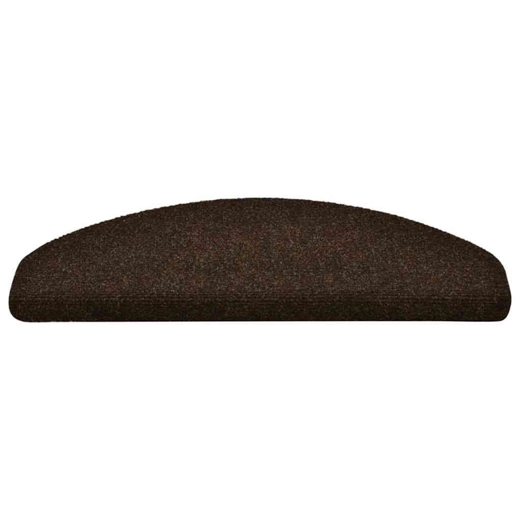 Vidaxx tapis d'escalier auto-adhésifs 20 pièces 65x21x4 cm marron semi-circulaire grand