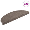 VidaXL tapis d'escalier auto-adhésifs 20 pièces 65x21x4 cm beige semi-circulaire grand