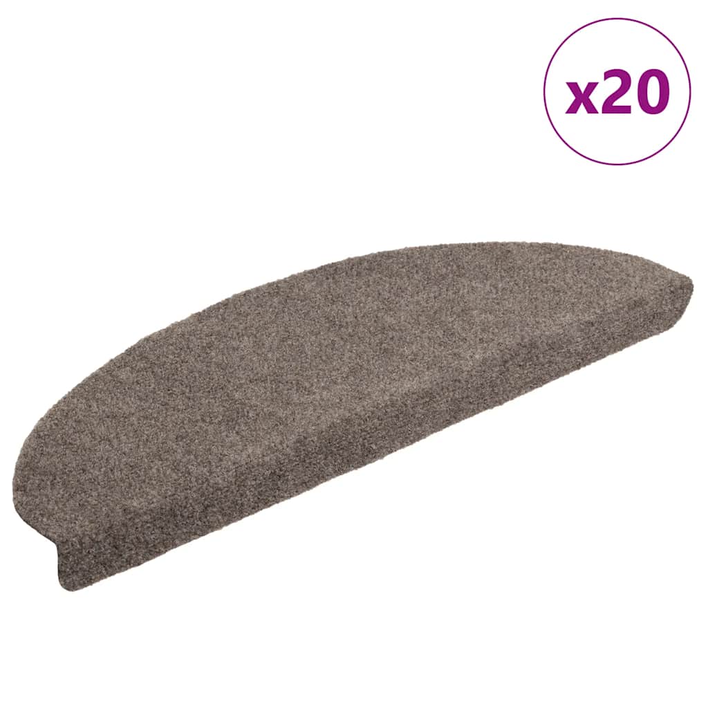 VidaXL tapis d'escalier auto-adhésifs 20 pièces 65x21x4 cm beige semi-circulaire grand