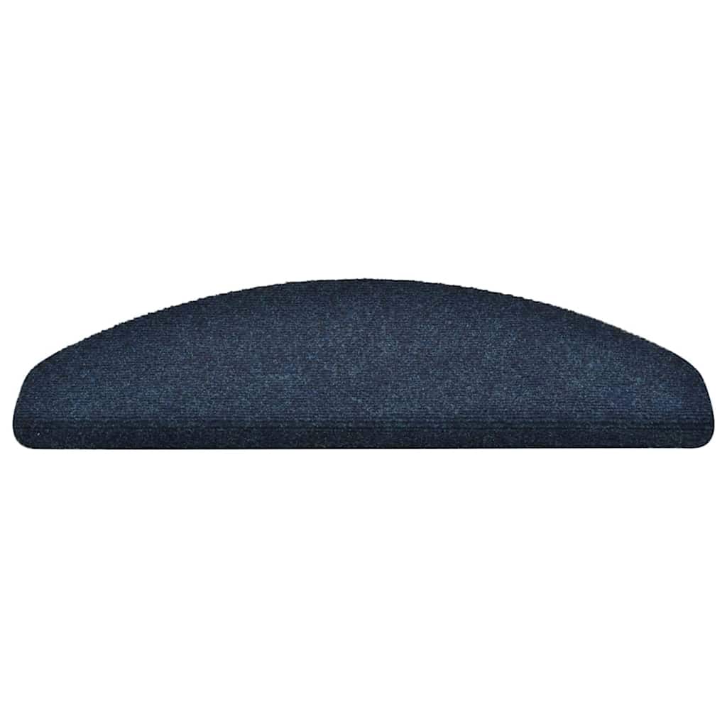 VidaXL tapis d'escalier auto-adhésifs 20 pièces 65x21x4 cm bleu marine semi-circulaire grand
