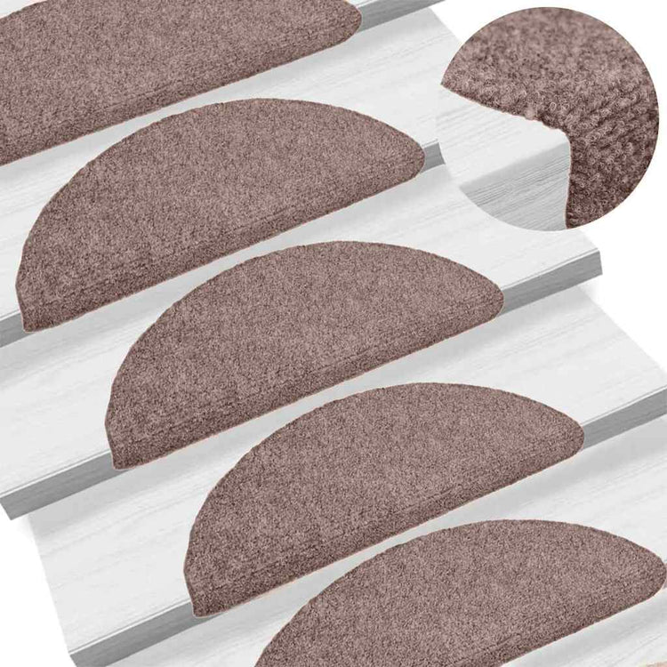 Vidaxx tapis d'escalier auto-adhésifs 30 pièces 65x21x4 cm marron clair semi-circulaire grand