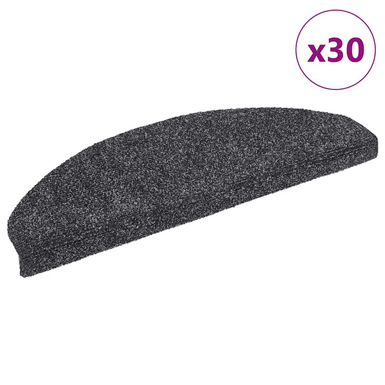 Vidaxx tapis d'escalier autocollants 30 pièces 65x21x4 cm gris foncé semi-circulaire grand