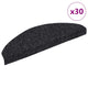 VidaXL tapis d'escalier auto-adhésifs 30 pièces 65x21x4 cm noir semi-circulaire grand