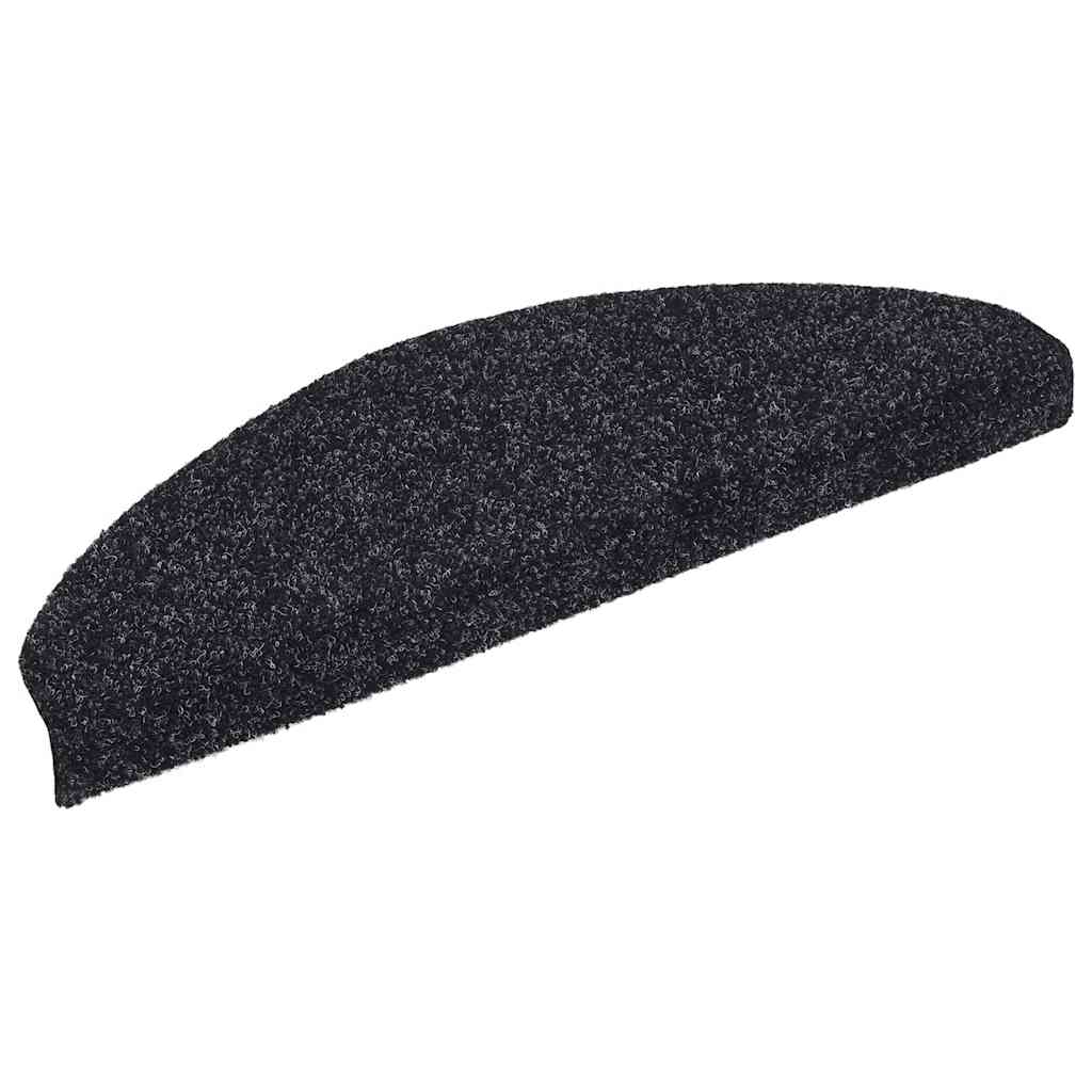 VidaXL tapis d'escalier auto-adhésifs 30 pièces 65x21x4 cm noir semi-circulaire grand