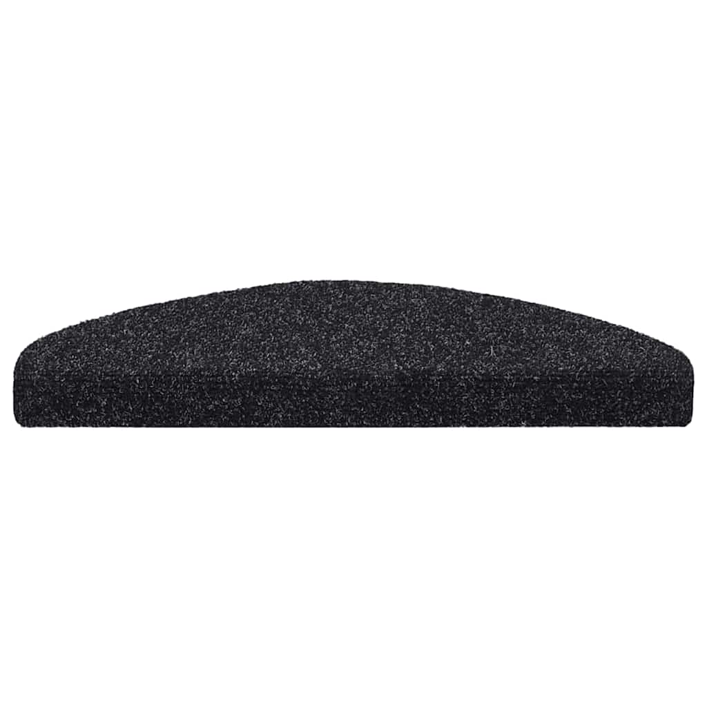 VidaXL tapis d'escalier auto-adhésifs 30 pièces 65x21x4 cm noir semi-circulaire grand