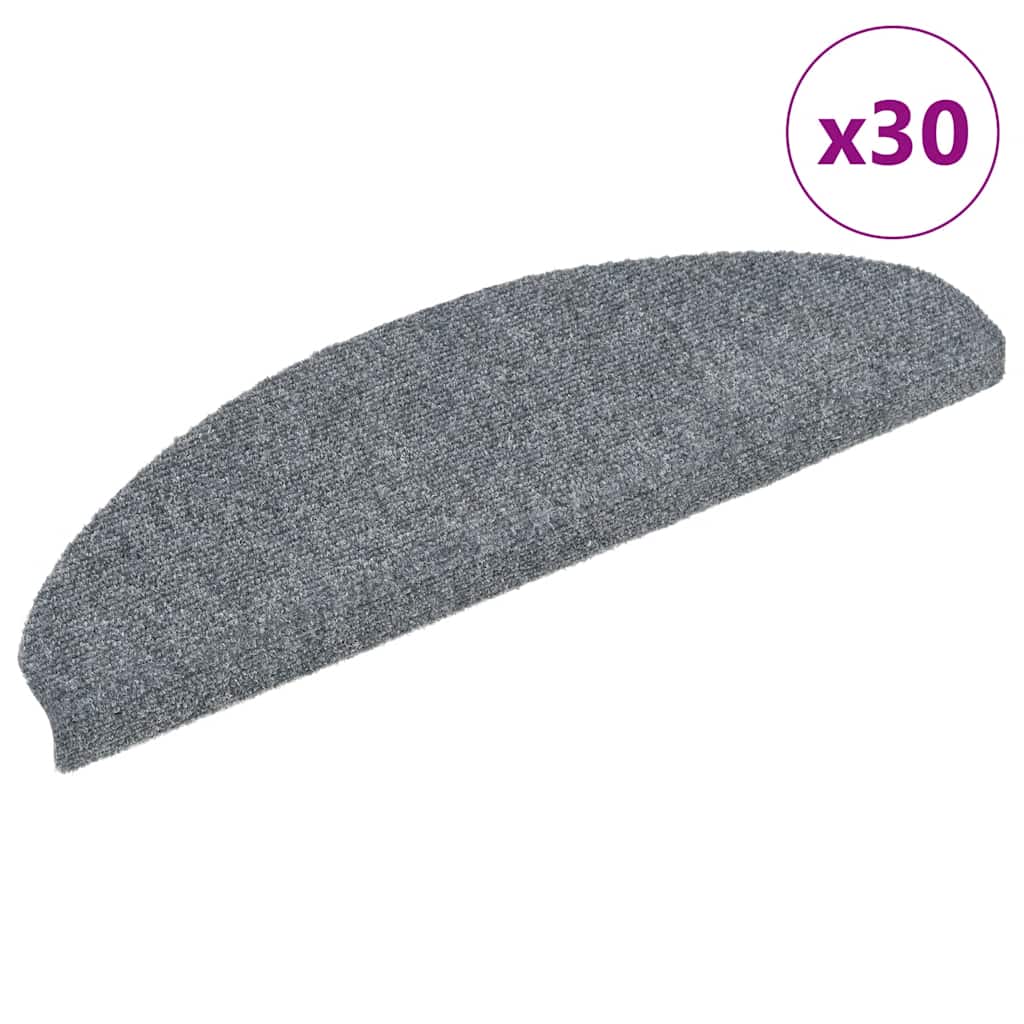 Vidaxx tapis d'escalier autocollants 30 pièces 65x21x4 cm gris clair semi-circulaire grand