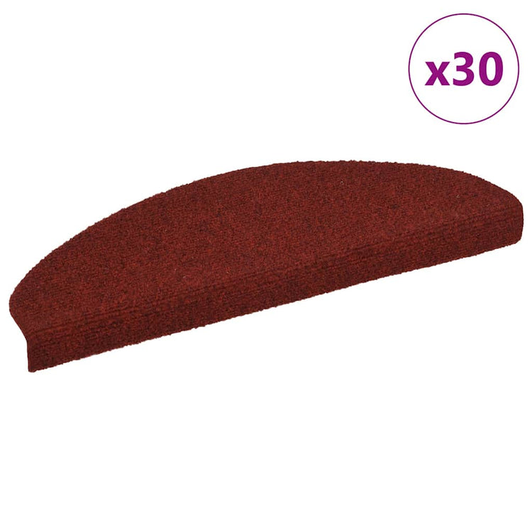 VidaXL tapis d'escalier auto-adhésifs 30 pièces 65x21x4 cm rouge bordeaux semi-circulaire grand