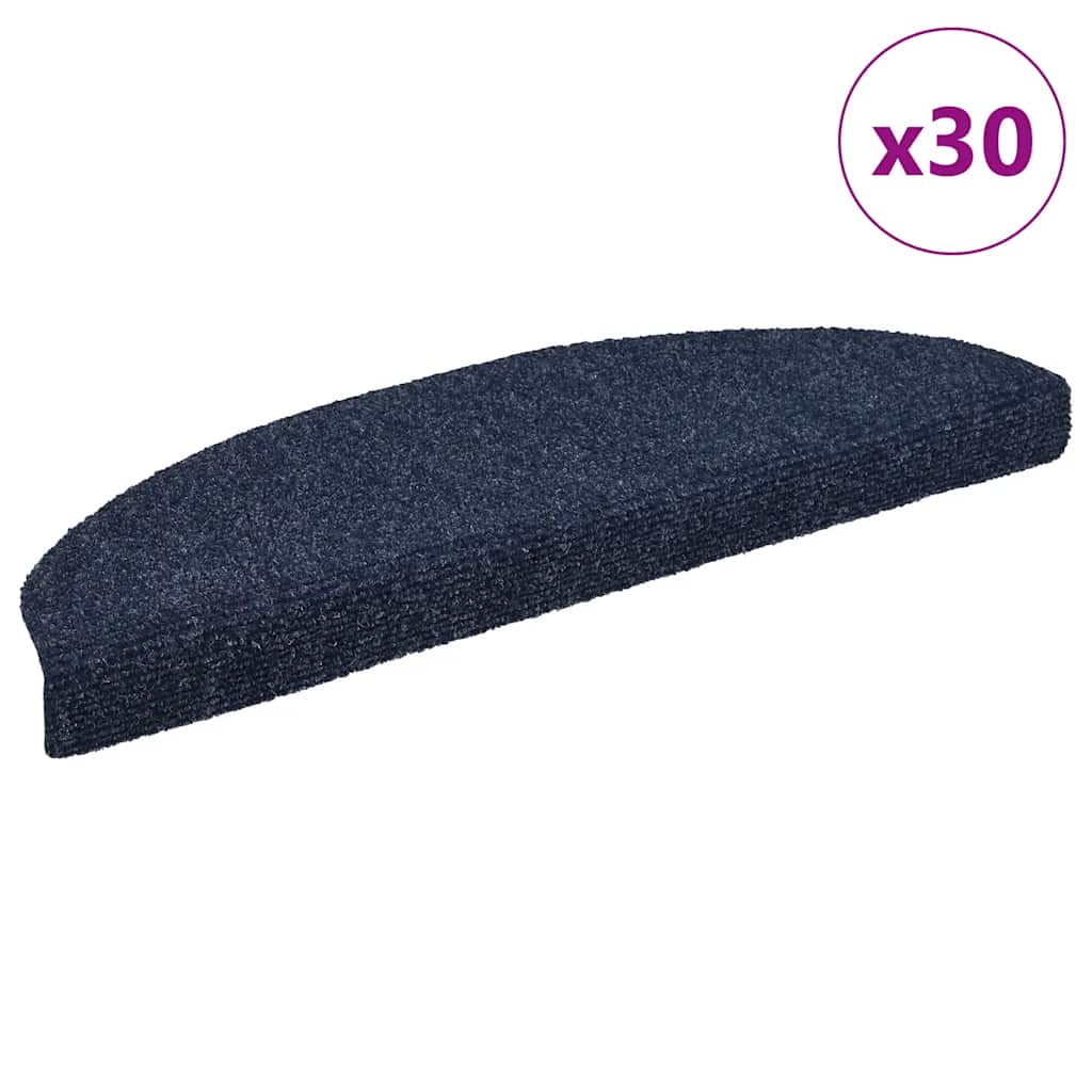 Vidaxx tapis d'escalier auto-adhésifs 30 pièces 65x21x4 cm bleu semi-circulaire grand
