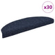 Vidaxx tapis d'escalier auto-adhésifs 30 pièces 65x21x4 cm bleu semi-circulaire grand