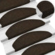 VidaXL tapis d'escalier auto-adhésifs 30 pièces 65x21x4 cm marron foncé semi-circulaire grand