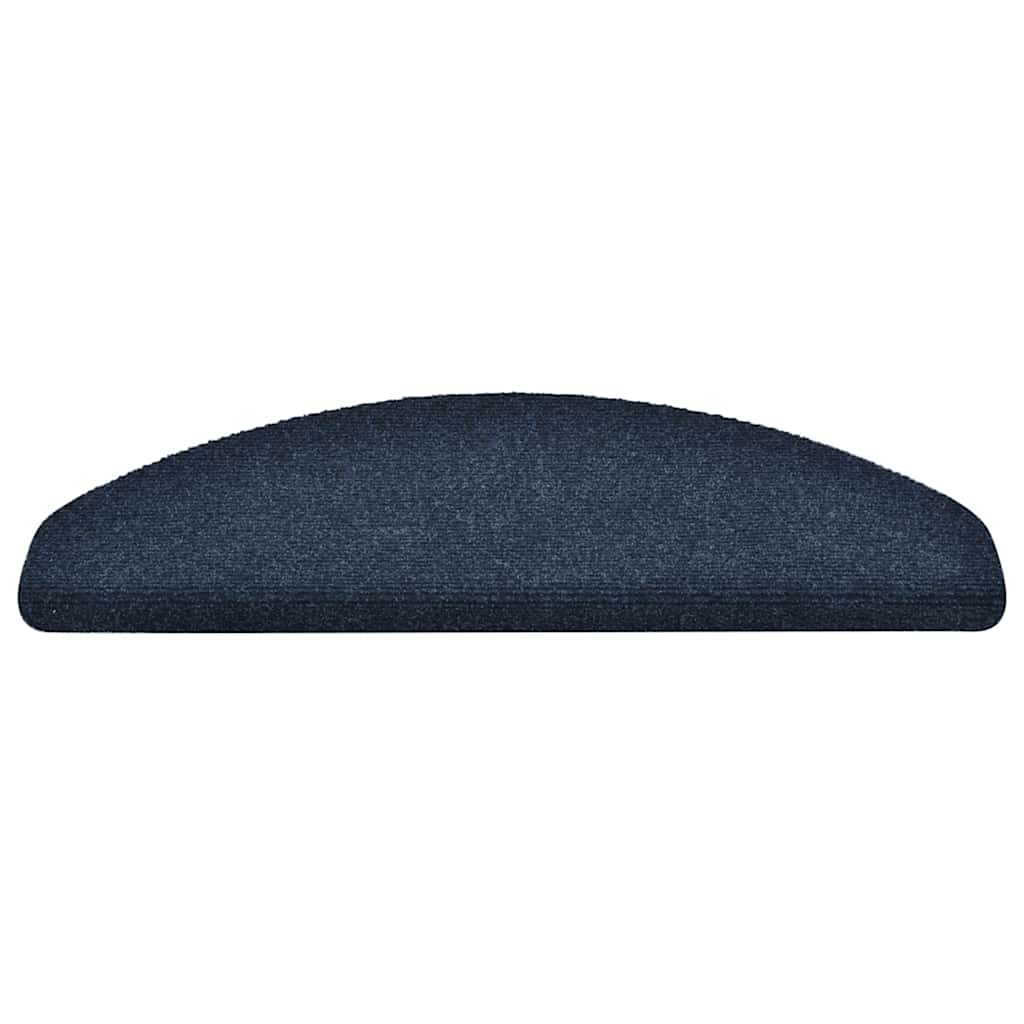 VidaXL tapis d'escalier auto-adhésifs 30 pièces 65x21x4 cm bleu marine semi-circulaire grand