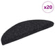 VidaXL tapis d'escalier auto-adhésifs 20 pièces 56x17x3 cm noir semi-circulaire