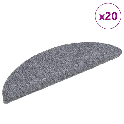 Vidaxx tapis d'escalier autocollants 20 pièces 56x17x3 cm gris clair semi-circulaire