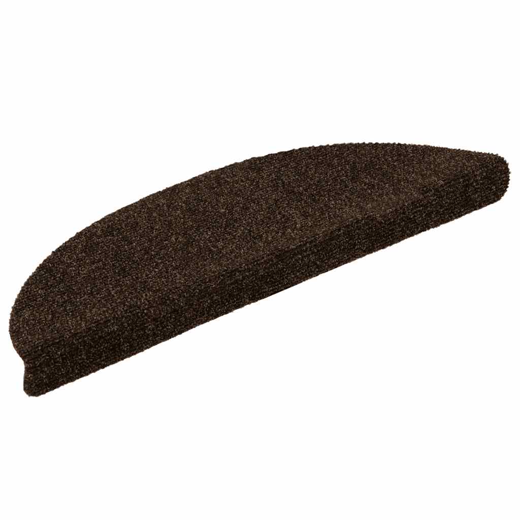 VidaXL tapis d'escalier auto-adhésifs 20 pièces 56x17x3 cm marron semi-circulaire