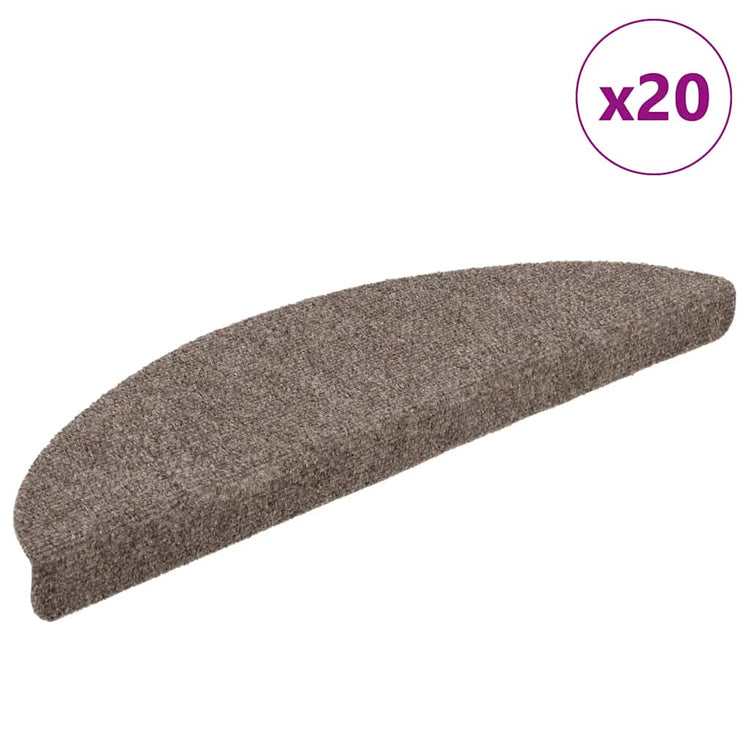 VidaXL tapis d'escalier auto-adhésifs 20 pièces 56x17x3 cm beige semi-circulaire