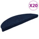 VidaXL tapis d'escalier auto-adhésifs 20 pièces 56x17x3 cm bleu marine semi-circulaire