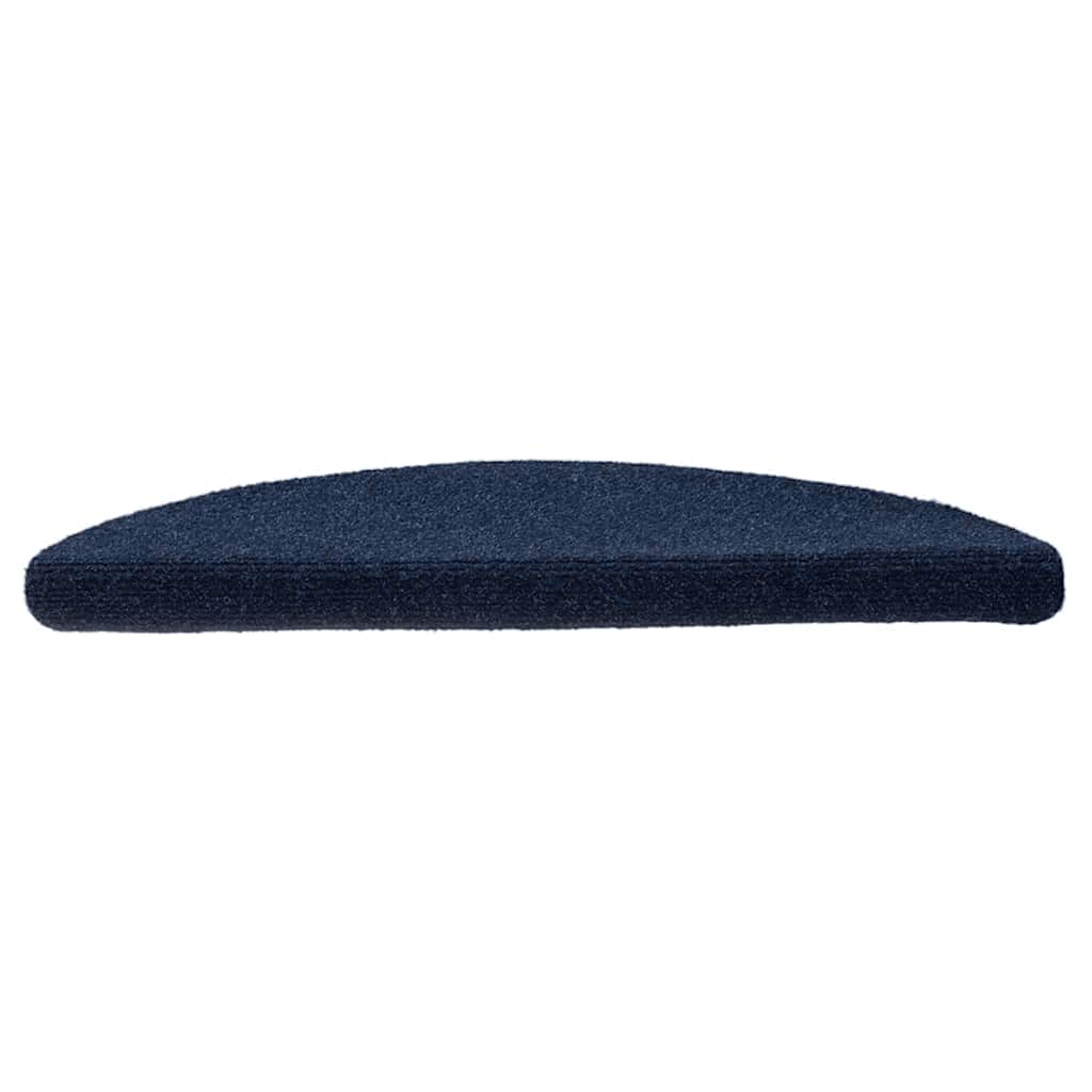 VidaXL tapis d'escalier auto-adhésifs 20 pièces 56x17x3 cm bleu marine semi-circulaire